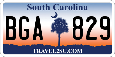 SC license plate BGA829