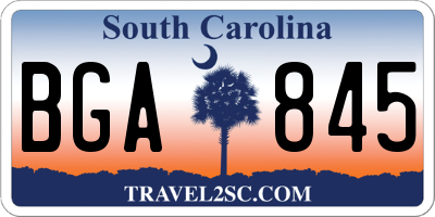 SC license plate BGA845