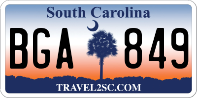SC license plate BGA849
