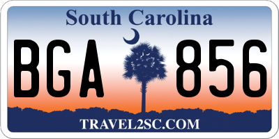 SC license plate BGA856