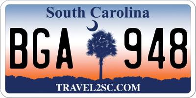 SC license plate BGA948
