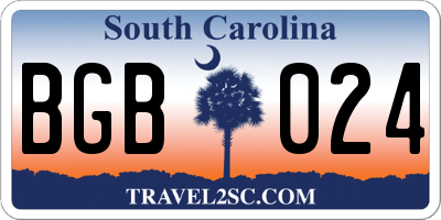 SC license plate BGB024