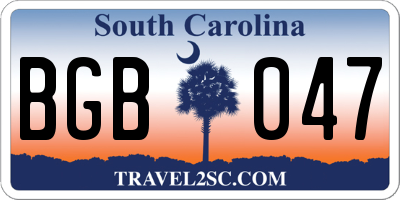 SC license plate BGB047