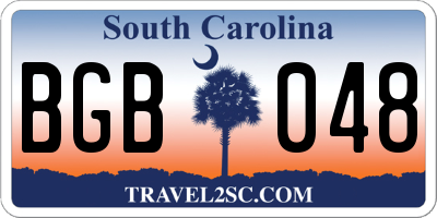 SC license plate BGB048