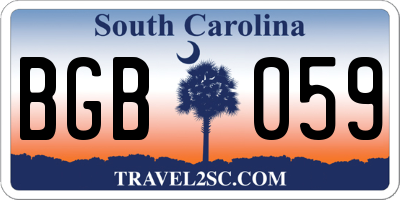 SC license plate BGB059