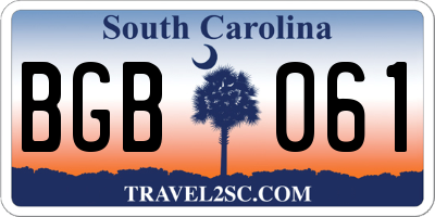 SC license plate BGB061