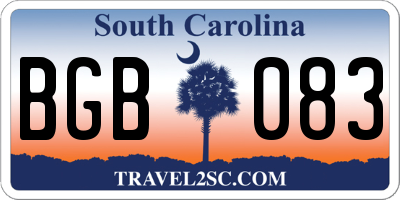 SC license plate BGB083