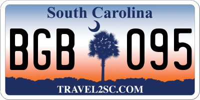 SC license plate BGB095