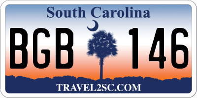 SC license plate BGB146