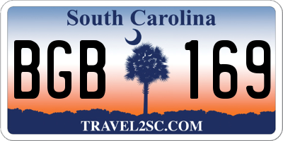 SC license plate BGB169