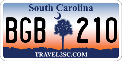 SC license plate BGB210