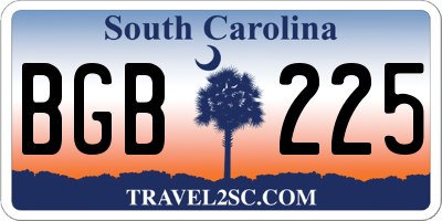 SC license plate BGB225