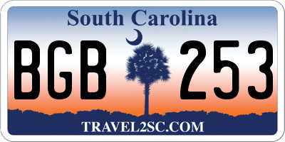 SC license plate BGB253