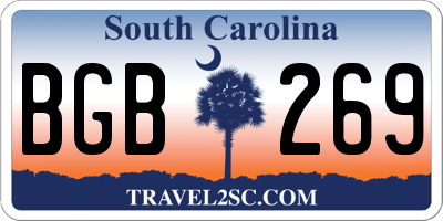 SC license plate BGB269