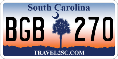 SC license plate BGB270