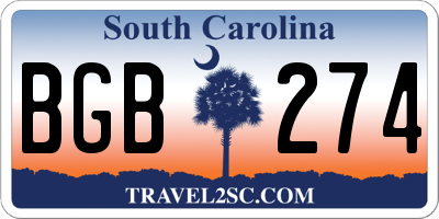 SC license plate BGB274