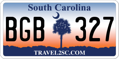 SC license plate BGB327