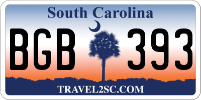SC license plate BGB393