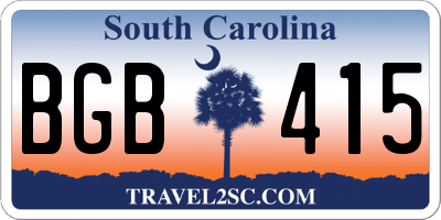 SC license plate BGB415