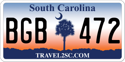 SC license plate BGB472