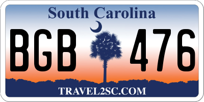 SC license plate BGB476