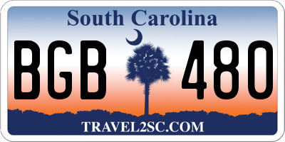 SC license plate BGB480