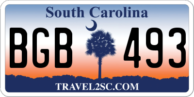 SC license plate BGB493