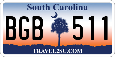 SC license plate BGB511