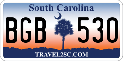 SC license plate BGB530