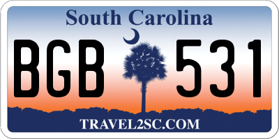 SC license plate BGB531