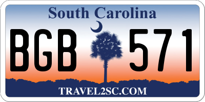 SC license plate BGB571