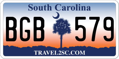 SC license plate BGB579