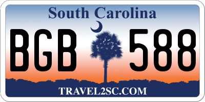 SC license plate BGB588
