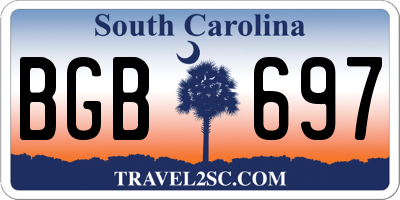 SC license plate BGB697