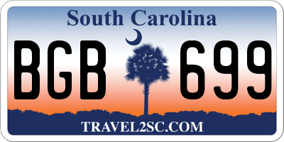 SC license plate BGB699
