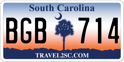SC license plate BGB714