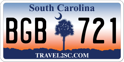 SC license plate BGB721