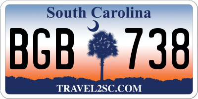 SC license plate BGB738