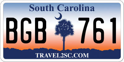 SC license plate BGB761