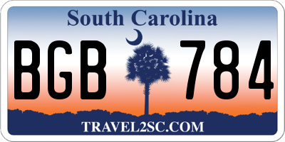 SC license plate BGB784
