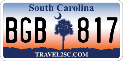 SC license plate BGB817