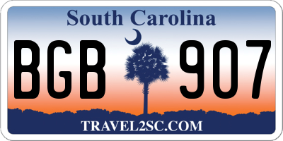 SC license plate BGB907