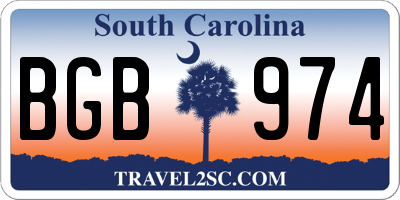 SC license plate BGB974
