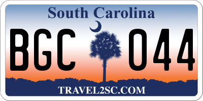 SC license plate BGC044