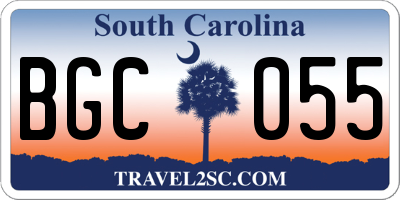 SC license plate BGC055