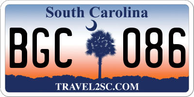 SC license plate BGC086