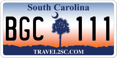 SC license plate BGC111
