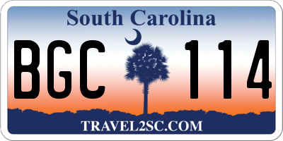 SC license plate BGC114