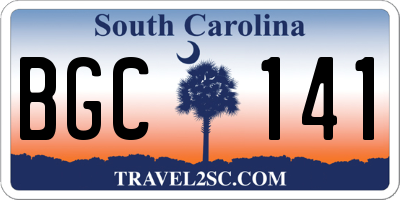 SC license plate BGC141