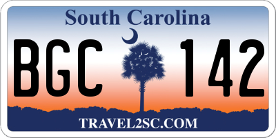 SC license plate BGC142